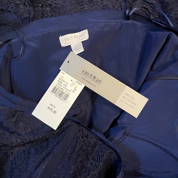 A Pea in the Pod - Special Occasion Navy Cocktail Dress -Maternity Large - Picture 4 of 4